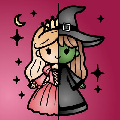 split princess and witch