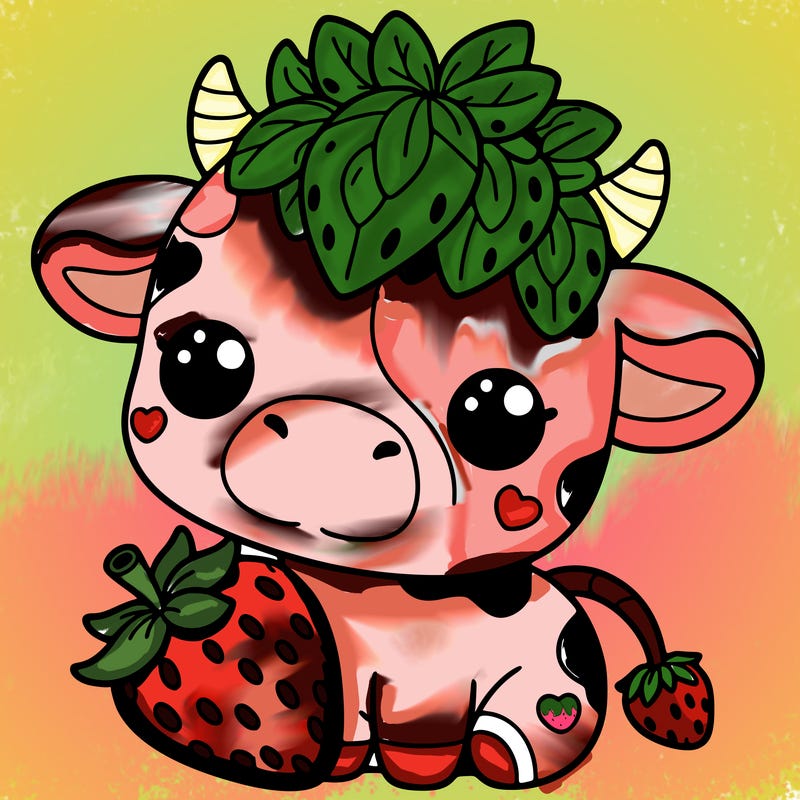 cute strawberry cow