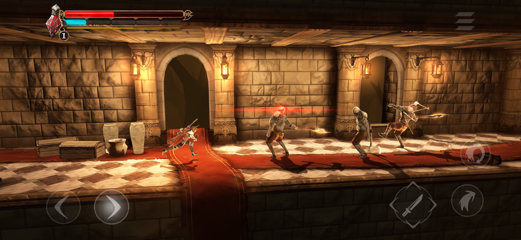 Grimvalor character fighting undead enemies in a dark fantasy castle