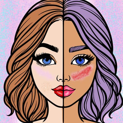 realistic girl split half