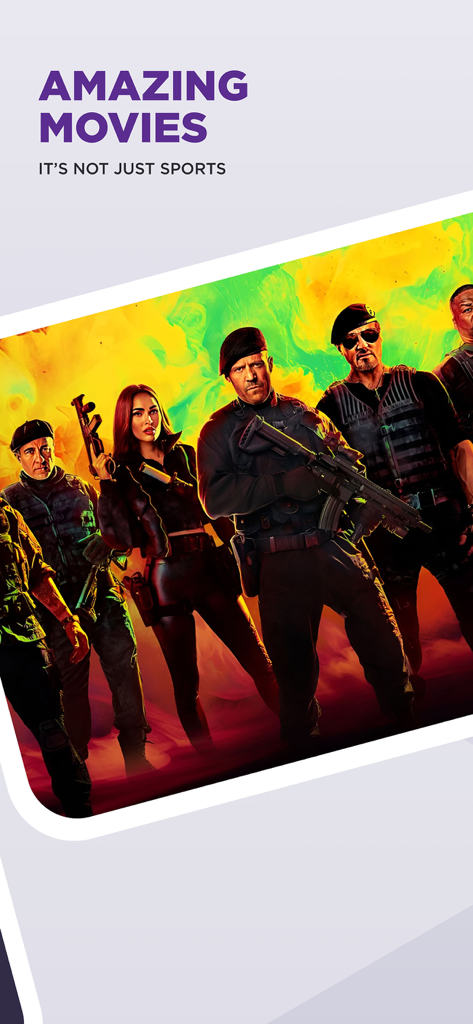 beIN CONNECT app screen showcasing action movies and entertainment content