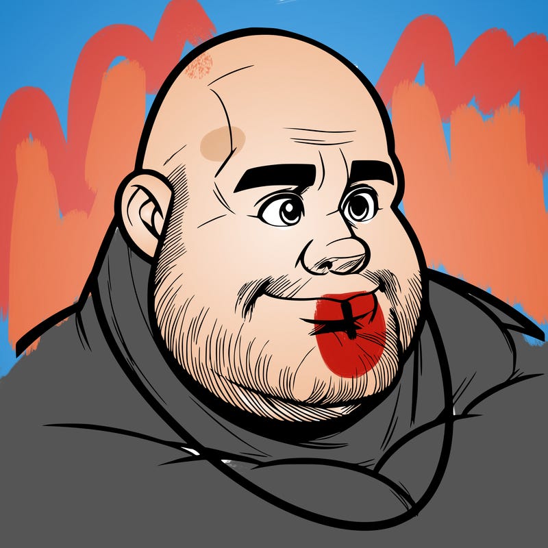 realistic fat bald man