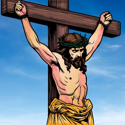 jesus realistic on the cross