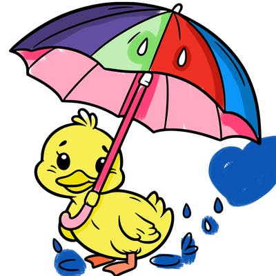 duck with an umbrella
