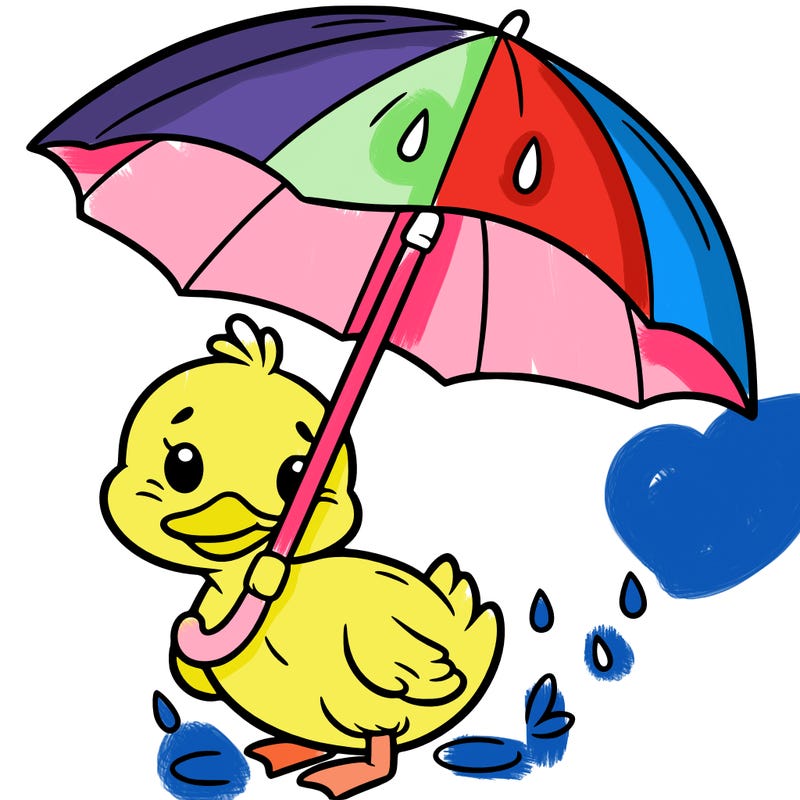 duck with an umbrella