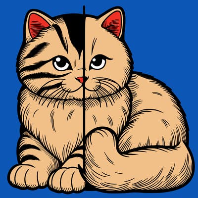 realistic split cat