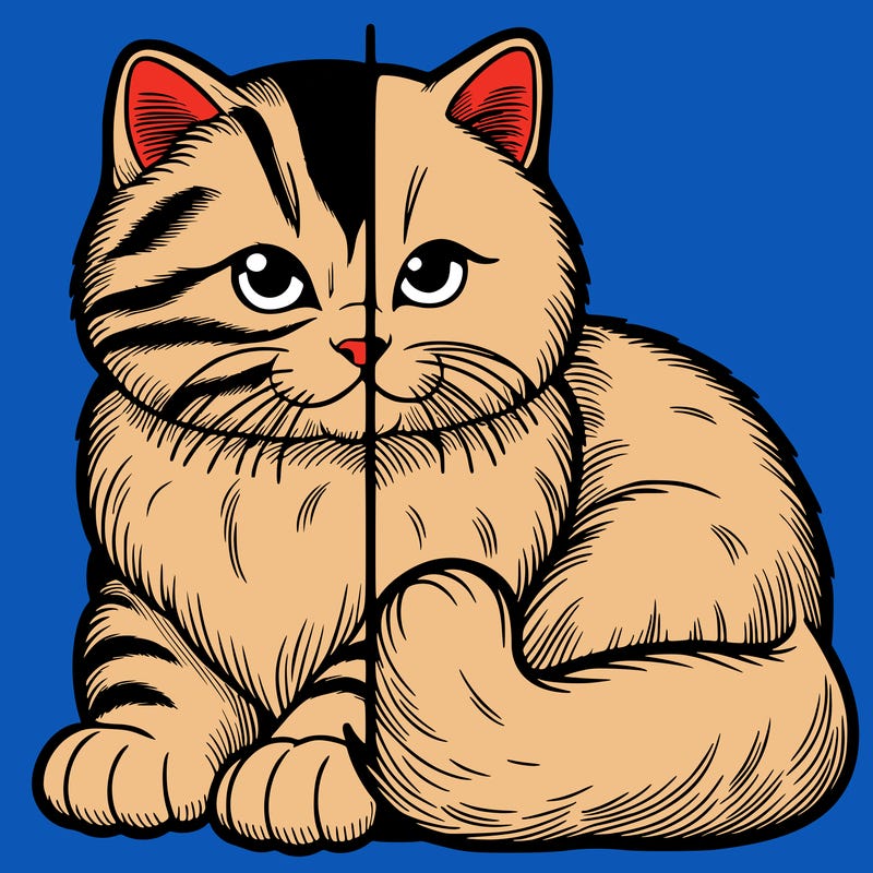 realistic split cat