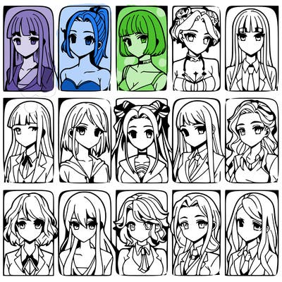 girls that look diffrent anime