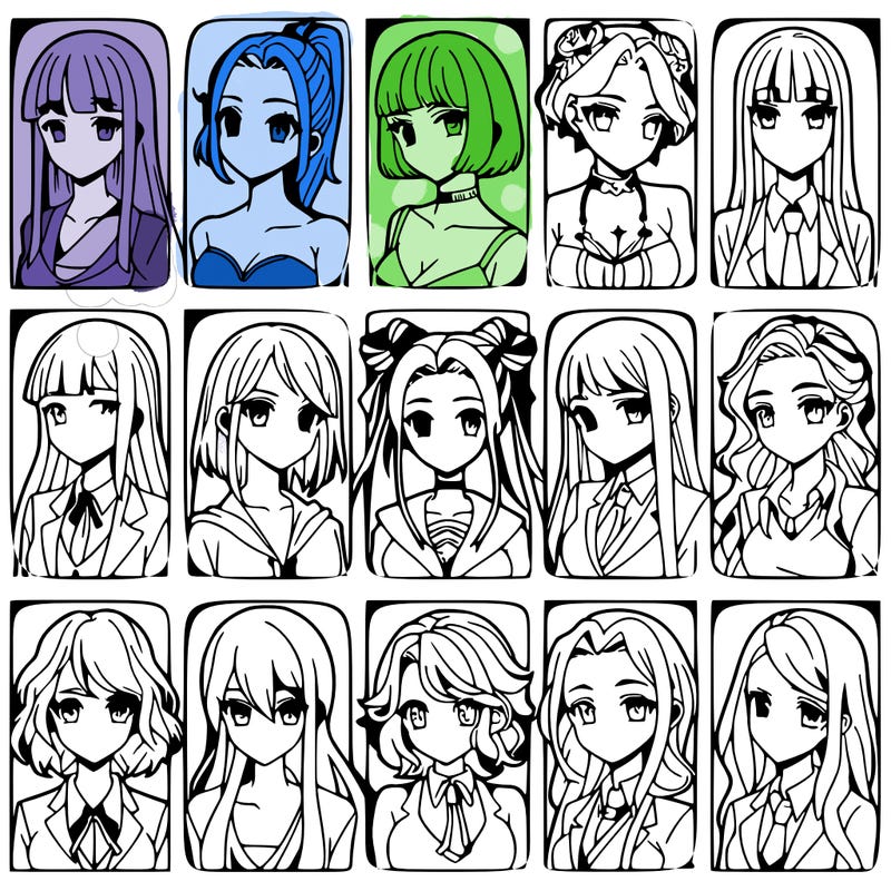 girls that look diffrent anime