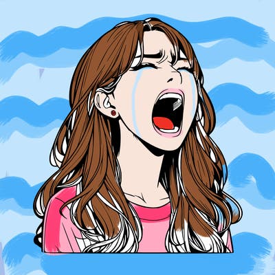 screaming realistic, girl