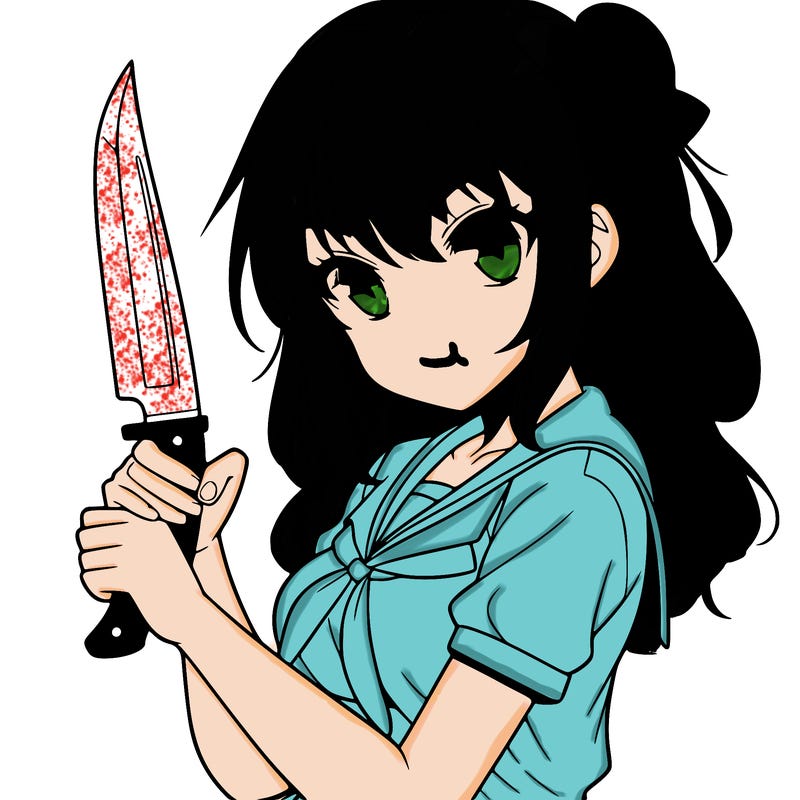 girl holding a knife anime