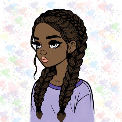 realistic girl with braids