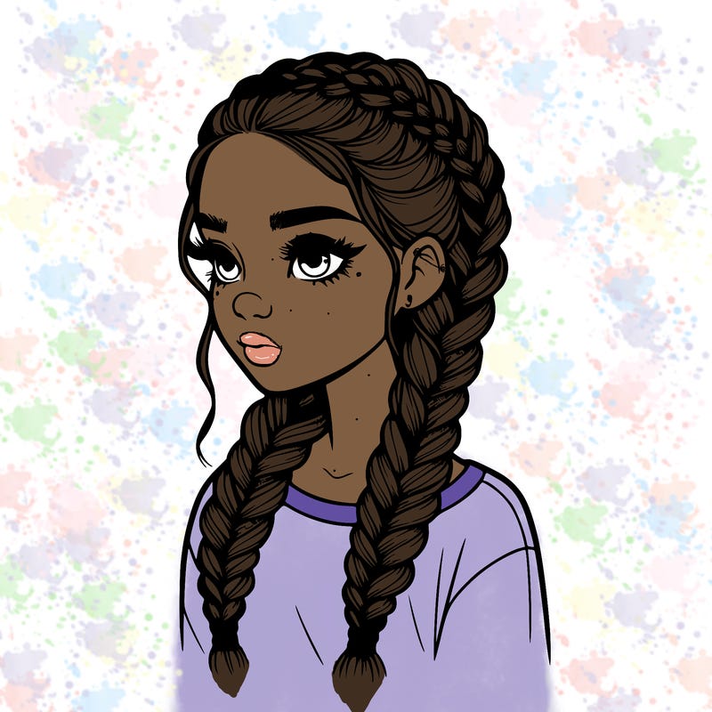 realistic girl with braids