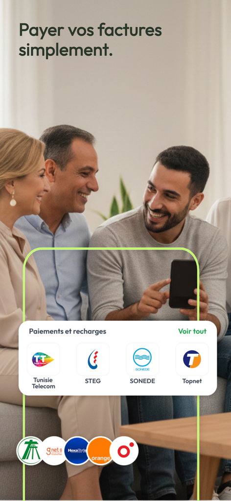 Kashy - Família sorrindo usando o aplicativo Kashy para pagamentos de contas fáceis e recargas de celular