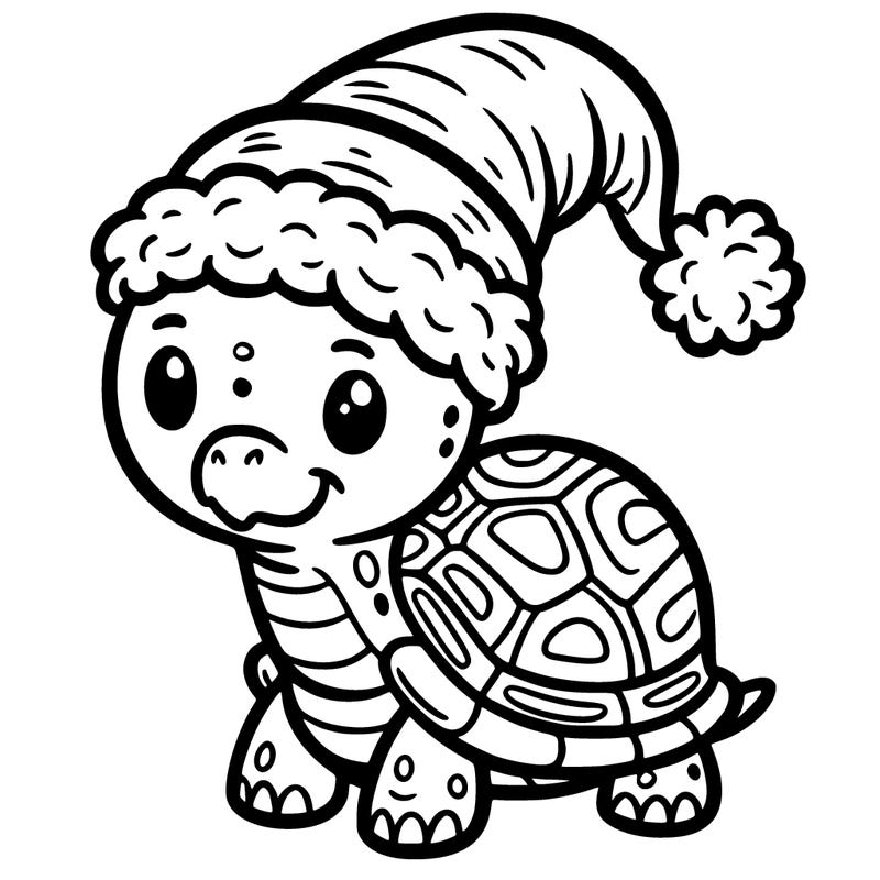 turtle in a santa hat