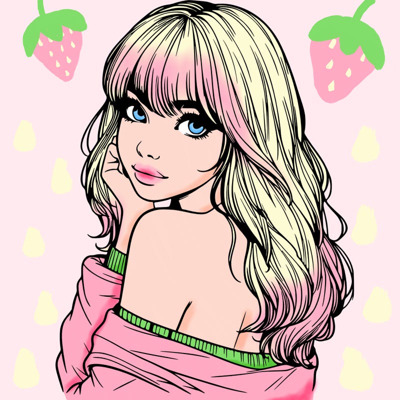 realistic girl with bangs looking over her shoulder