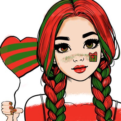 realistic girl with braids