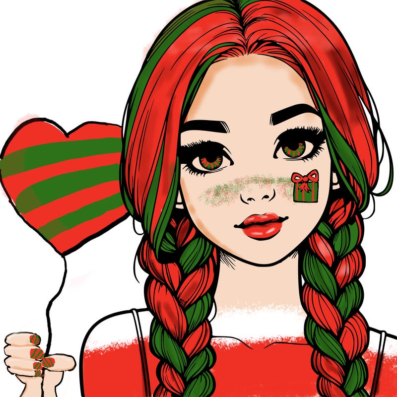 realistic girl with braids