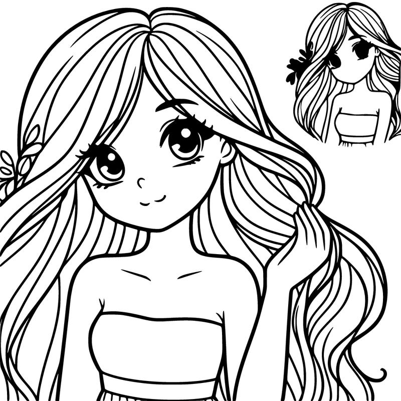 one pretty girl with long hair