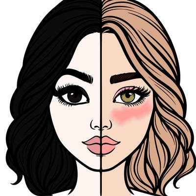 realistic girl split half