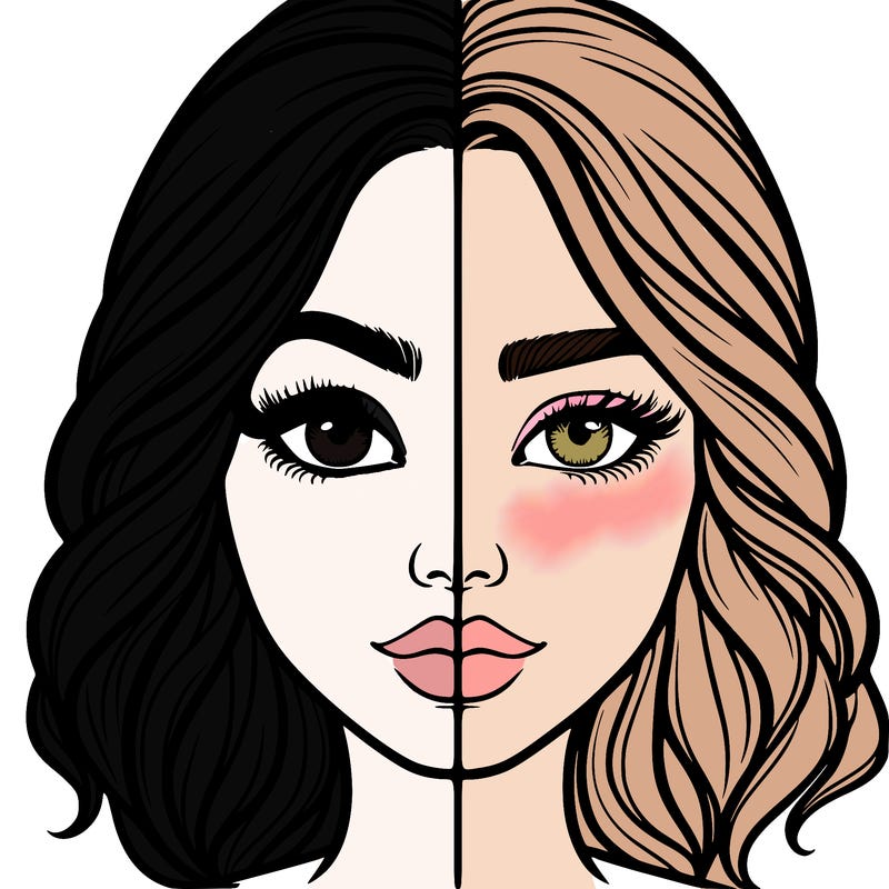 realistic girl split half