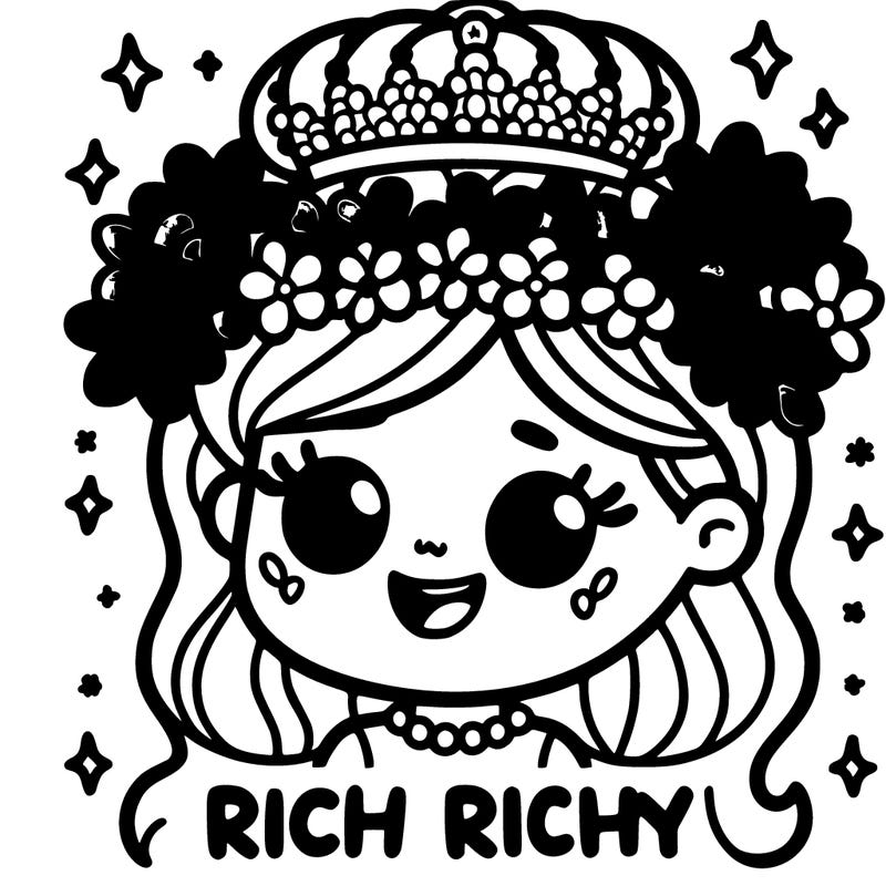 a really really really really rich girl with blue flowers on her crown