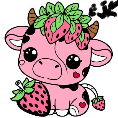 cute strawberry cow