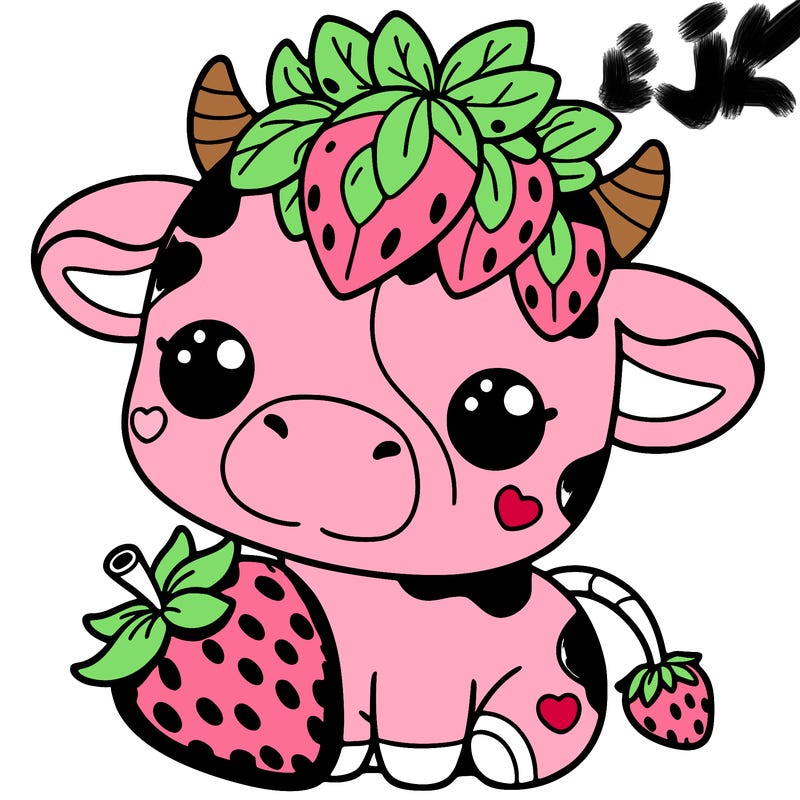 cute strawberry cow