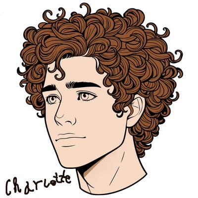 realistic guy with curly hair