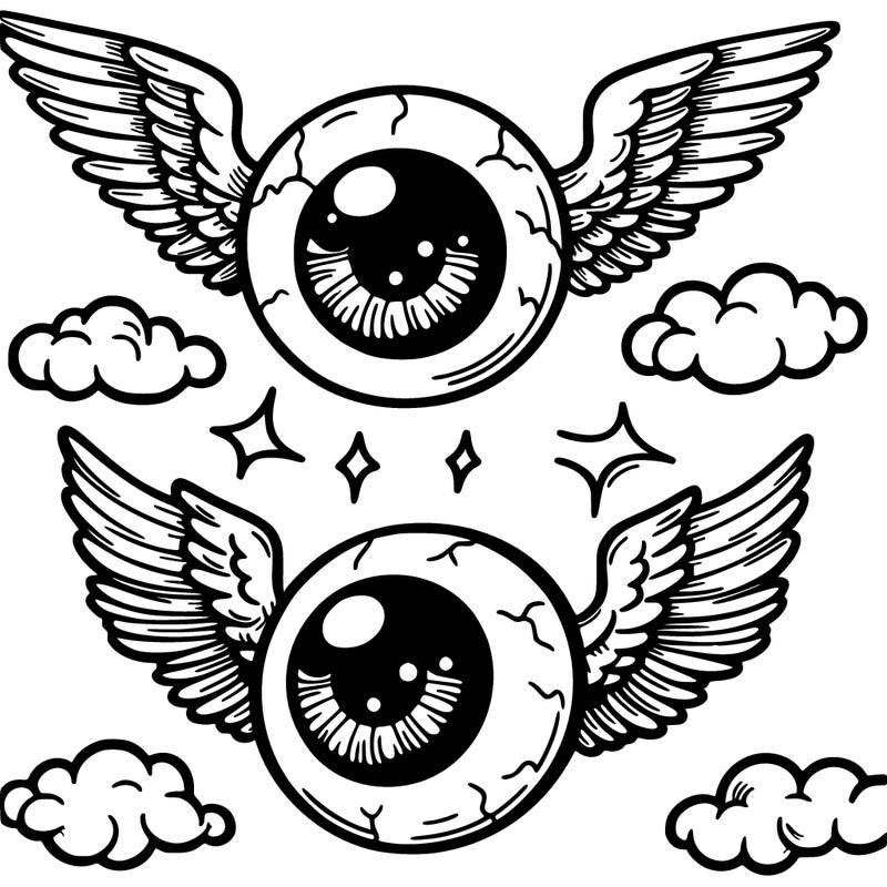 flying eyes with wings