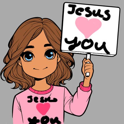 realistic girl holding up a sign