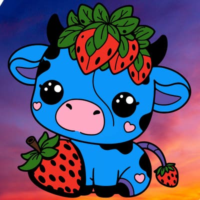 cute strawberry cow