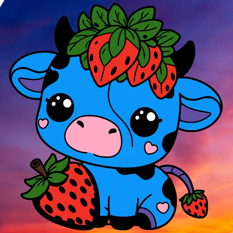 cute strawberry cow