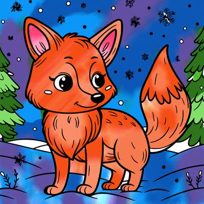 a fox in the snow