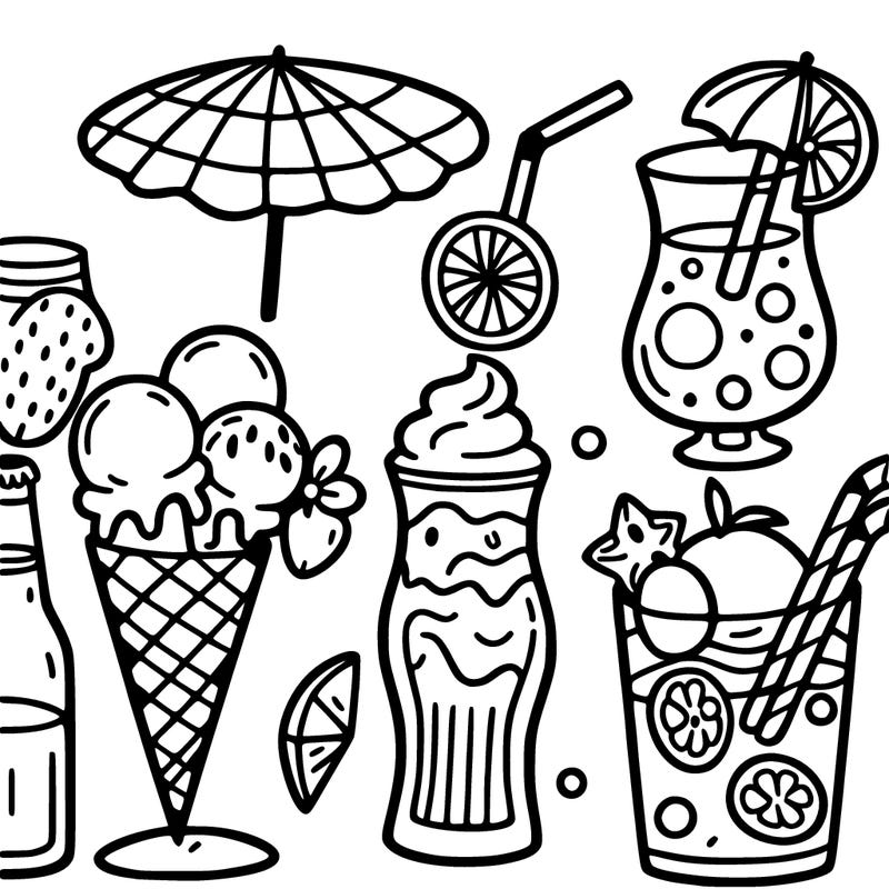 ice cream and summer drinks