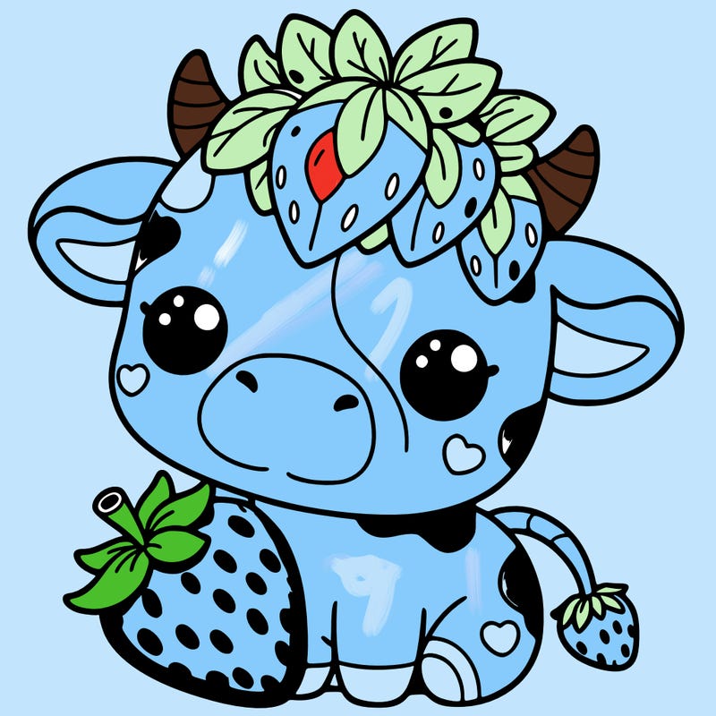 cute strawberry cow