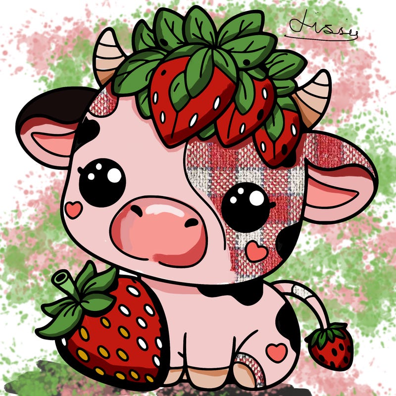 cute strawberry cow