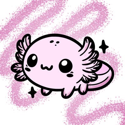 cute easy baby axolotl