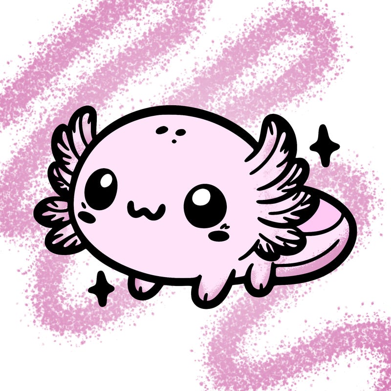 cute easy baby axolotl