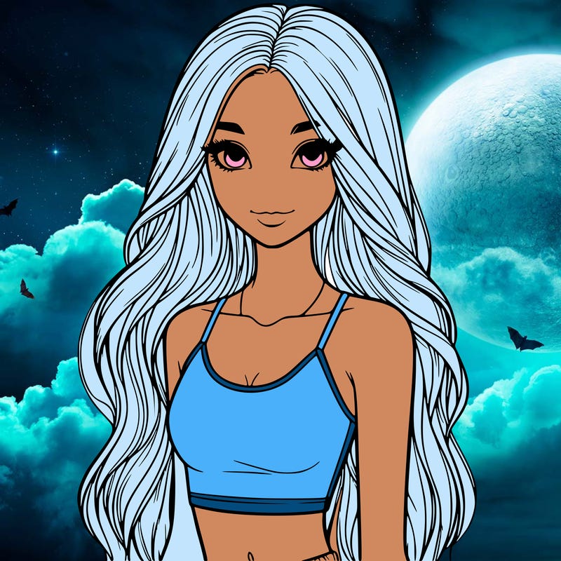 realistic girl with long hair with a crop top