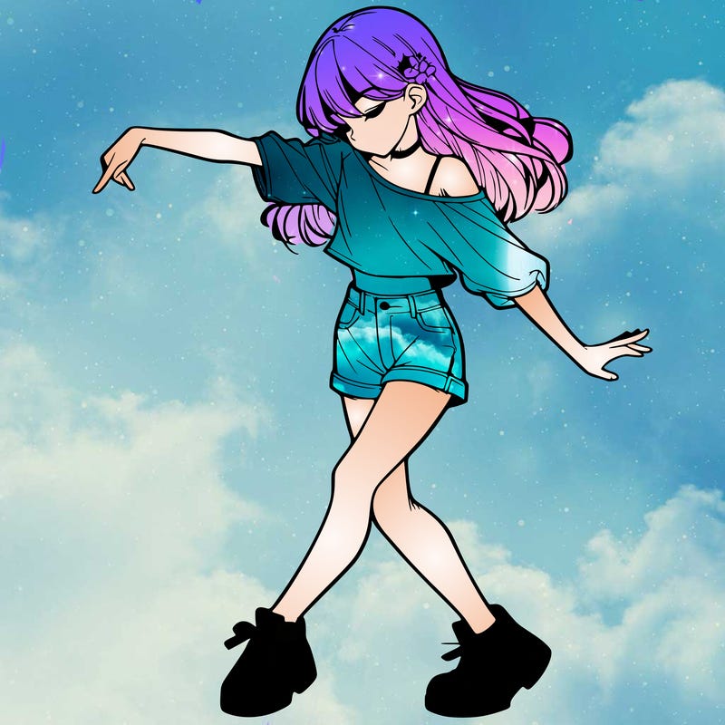 realistic girl danceing