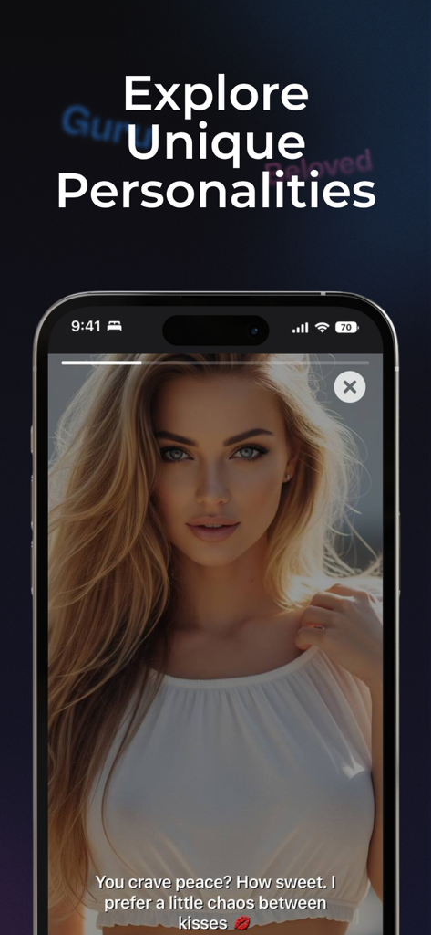 AI Girlfriend Chat: Roleplay - AI girlfriend character screen showcasing unique personality traits and dialogue