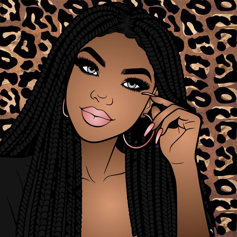 beautiful woman with box braids