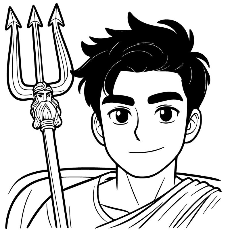 percy jackson holding posidians trident