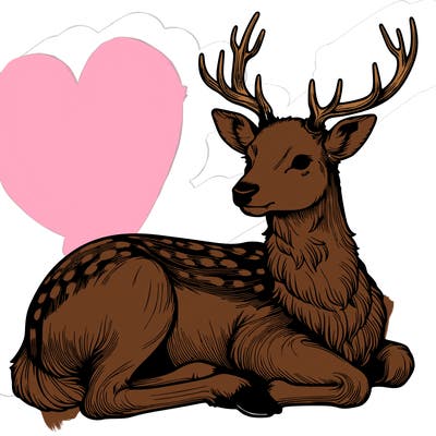 realistic deer with antlers