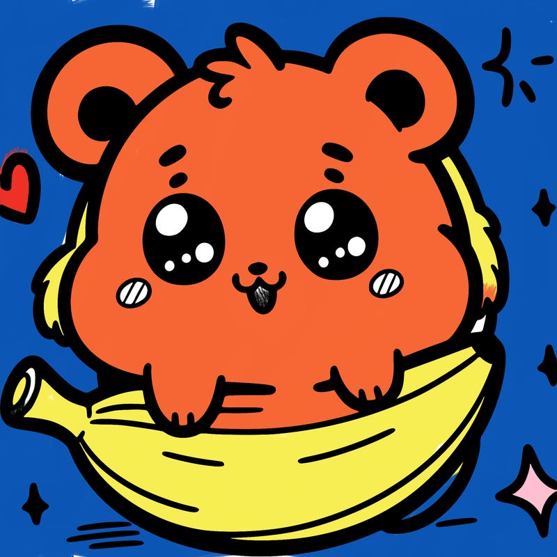 𝔸 𝕔𝕦𝕥𝕖 𝕝𝕚𝕥𝕥𝕝𝕖 hamster 𝕎𝕚𝕥𝕙 𝕓𝕒𝕟𝕒𝕟𝕒 around 𝕋𝕙𝕖 𝕙𝕒𝕞𝕤𝕥𝕖𝕣