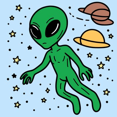 alien in space