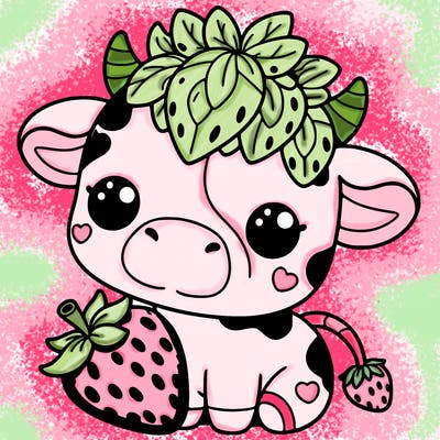 cute strawberry cow