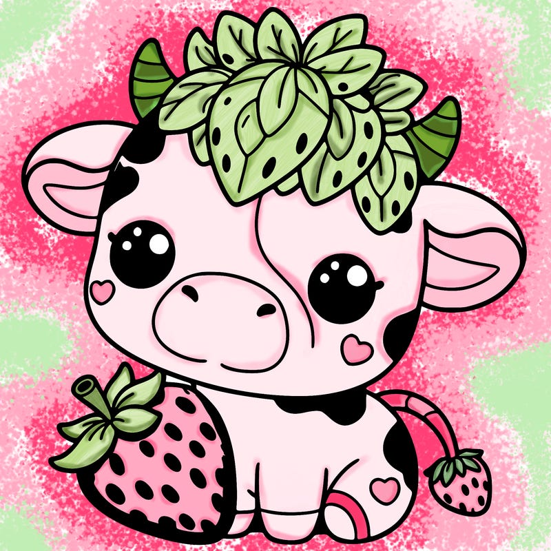 cute strawberry cow