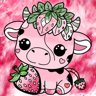 cute strawberry cow